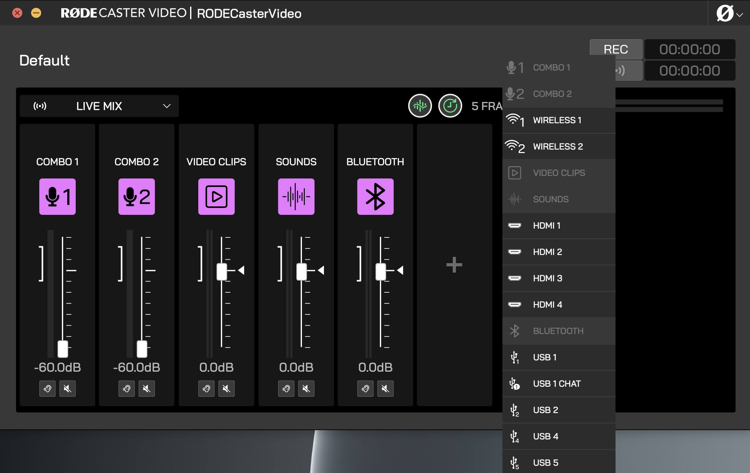 RØDECaster Video audio inputs